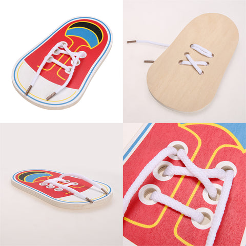 Wooden Lacing Shoes Puzzle