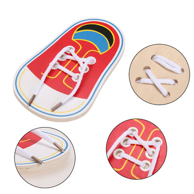 Wooden Lacing Shoes Puzzle