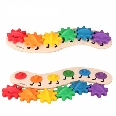 Colorful Gear Caterpillar Puzzle
