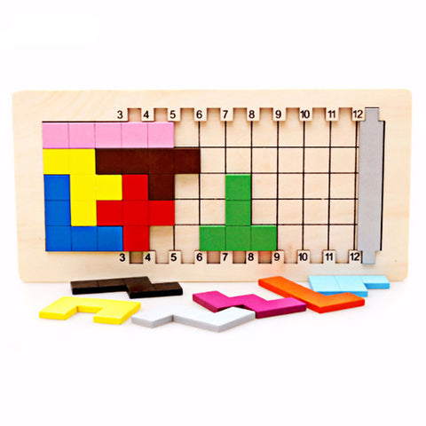 Educational Wooden Tetris Puzzle
