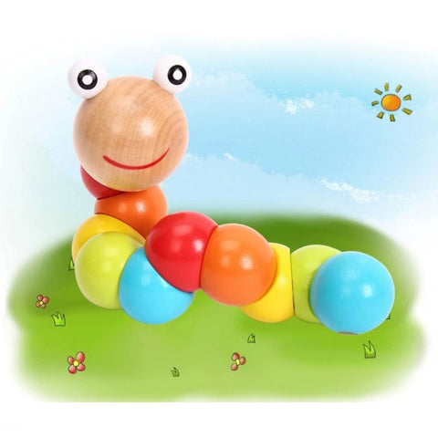 Colorful Wooden Worm Puzzle