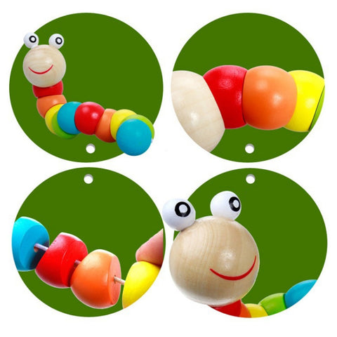 Colorful Wooden Worm Puzzle