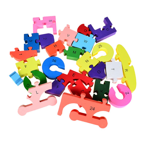 Alphabet Letters and Numbers Wooden Jigsaw Puzzle