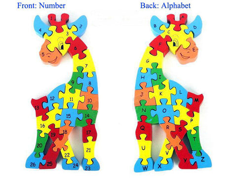 Alphabet Letters and Numbers Wooden Jigsaw Puzzle