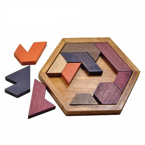 Kids Wooden Tangram/Jigsaw Puzzle Board