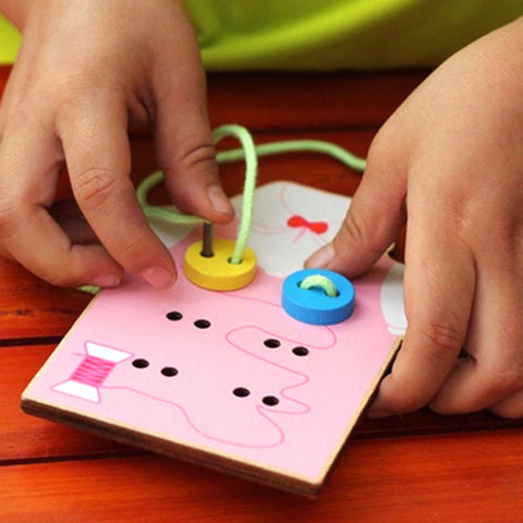 Educational Wooden Beads Lacing Puzzle