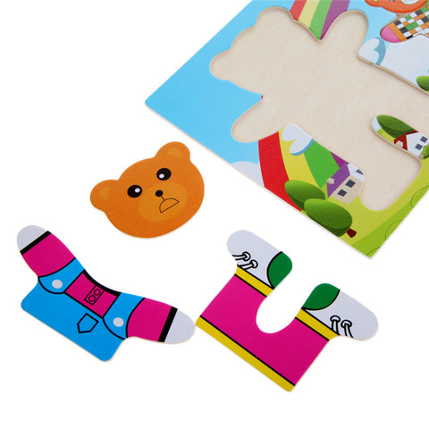 Bear Changing Clothes Puzzle Set