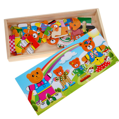 Bear Changing Clothes Puzzle Set