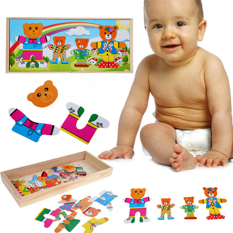 Bear Changing Clothes Puzzle Set