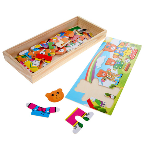 Bear Changing Clothes Puzzle Set