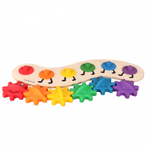 Colorful Gear Caterpillar Puzzle