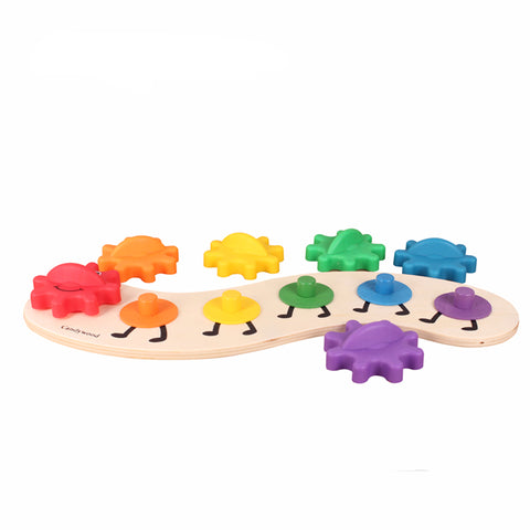 Colorful Gear Caterpillar Puzzle