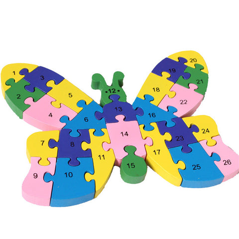 Alphabet Letters and Numbers Wooden Jigsaw Puzzle