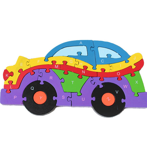 Alphabet Letters and Numbers Wooden Jigsaw Puzzle