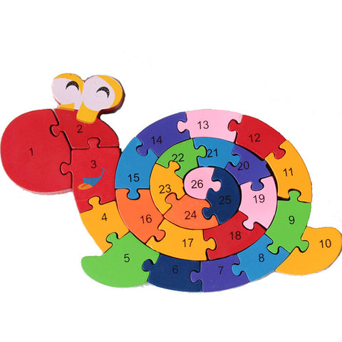 Alphabet Letters and Numbers Wooden Jigsaw Puzzle
